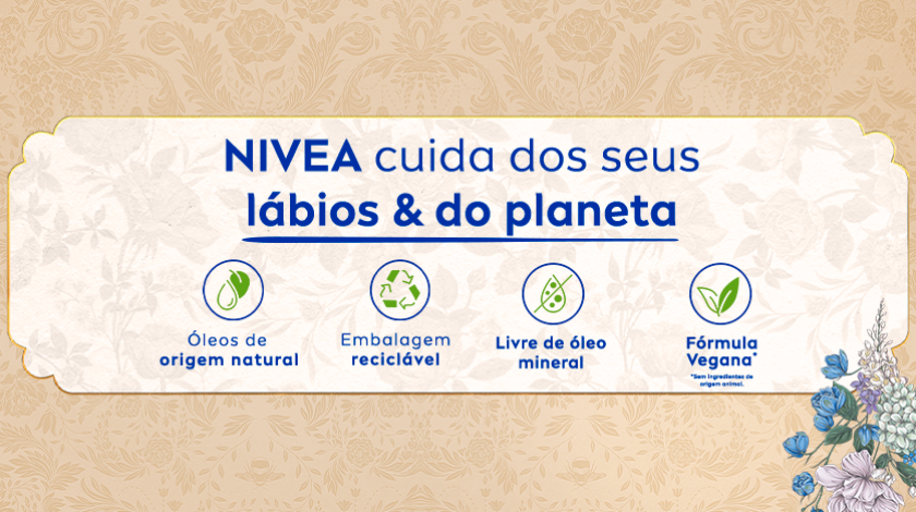 Fundo floral com ícones ilustrativos relacionados à sustentabilidade.