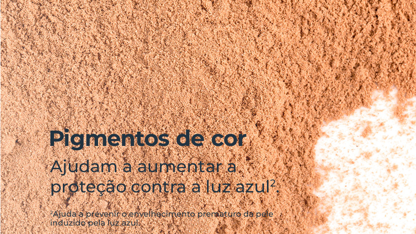 Representação do pigmento, com fórmula arenosa clara.