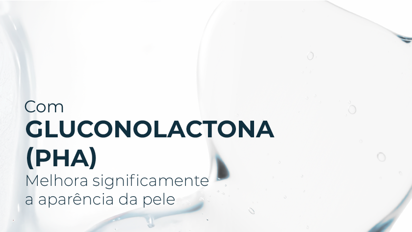 Banner com fundo branco e representação da textura em gel do produto.
