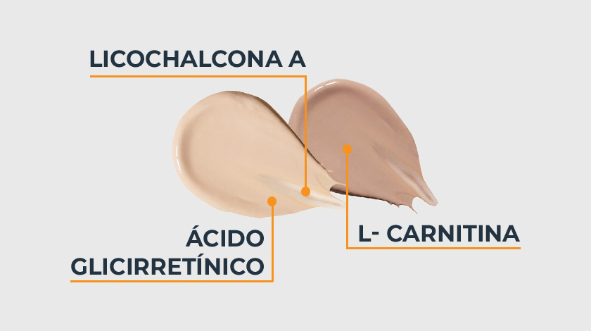 Imagem da textura do creme, destacando seus ingredientes ativos.