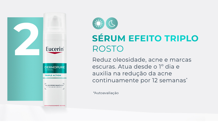 Banner publicitário com fundo claro e elementos em verde. À esquerda, há um grande número em destaque sobre um bloco vertical em tom verde-água. Em frente a ele, aparece uma embalagem branca com detalhes em verde. À direita, o layout apresenta ícones circulares de sol e lua no topo.