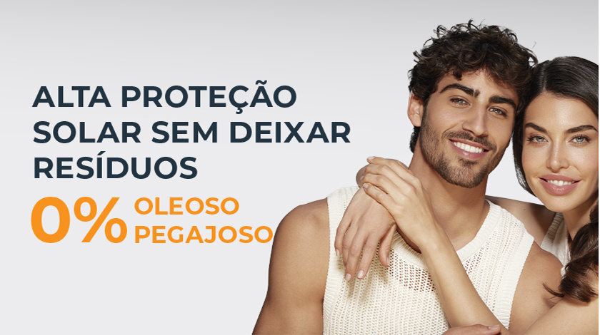 Banner com casal sorridente e pele de aparência saudável.