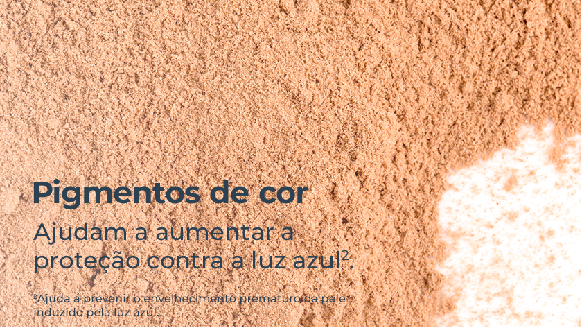 Representação do pigmento, com fórmula arenosa clara.