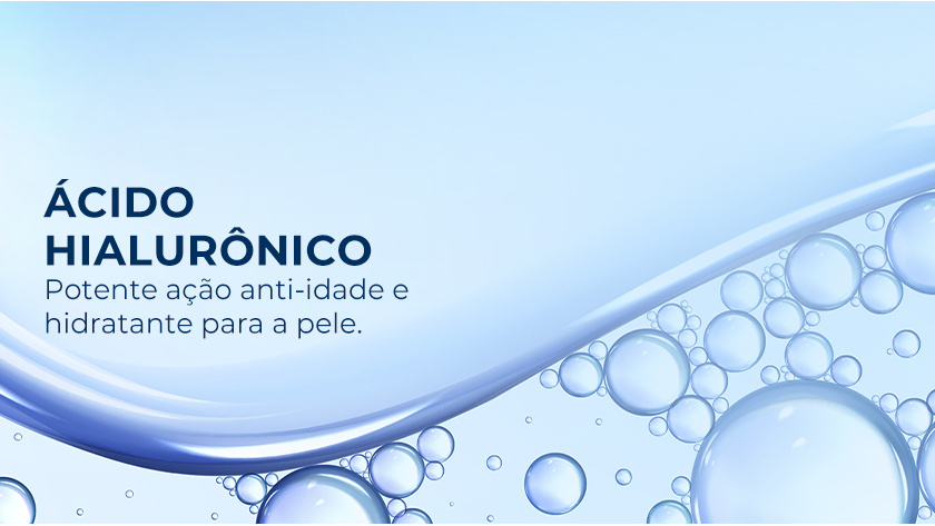 Imagem com fundo azul. Nela estão presentes representações da fórmula em células.