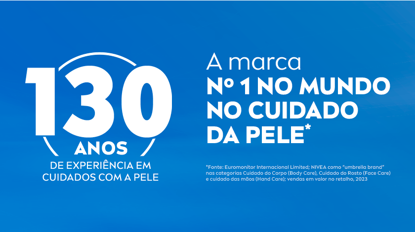 Fundo azul escuro. Em destaque, o selo de 130 anos de experiência em fonte branca.
