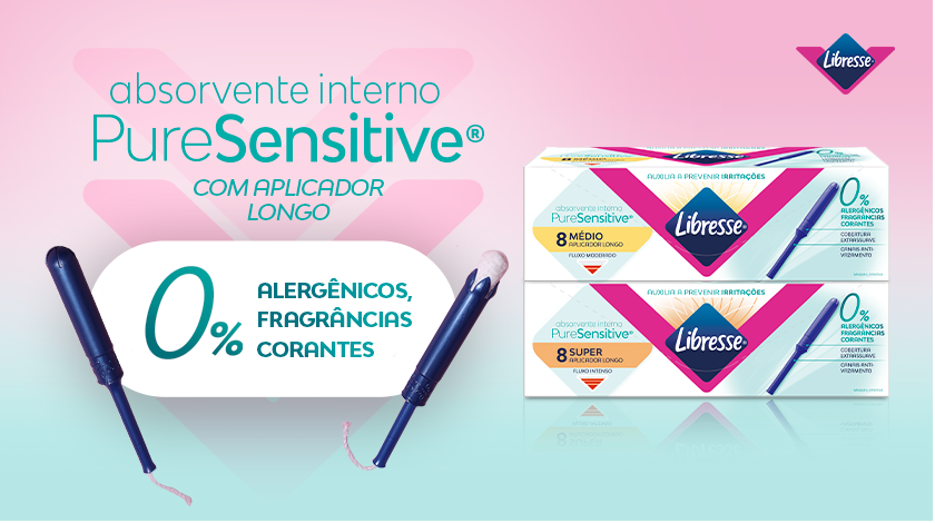 Absorvente Interno Libresse Pure Sensitive Medio Com Aplicador