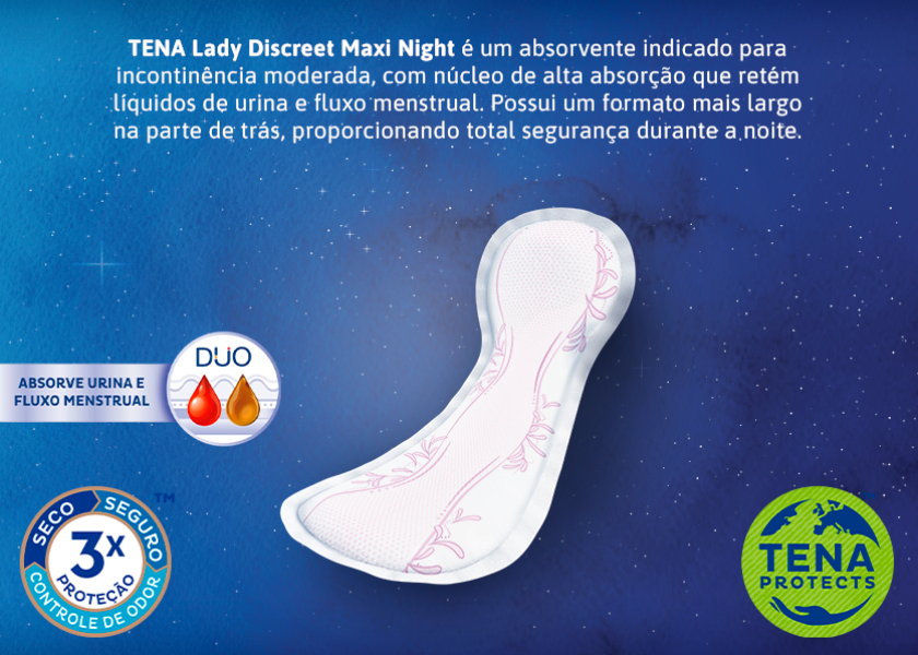Absorvente Noturno para Incontinência Urinária Tena Lady Discreet