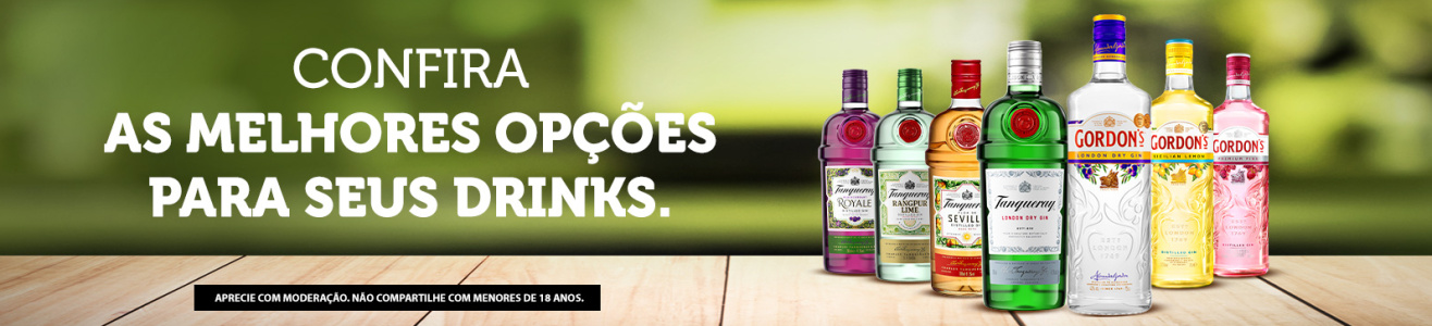imagem de garrafas de gin e tanqueray